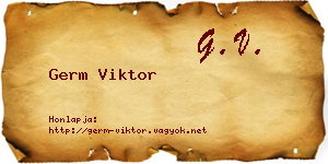 Germ Viktor névjegykártya